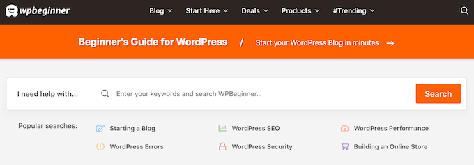 La homepage di WPBeginner La homepage di WPBeginner