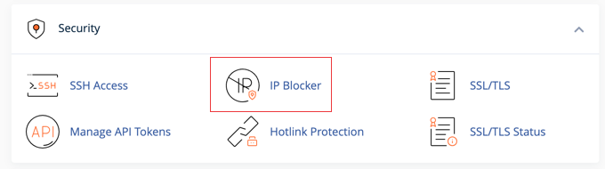 La herramienta de bloqueo de IP de cPanel