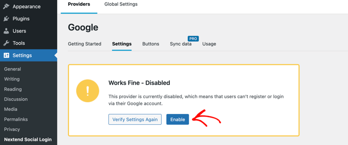 Vous devriez voir une notification indiquant « Fonctionne bien - Désactivé »