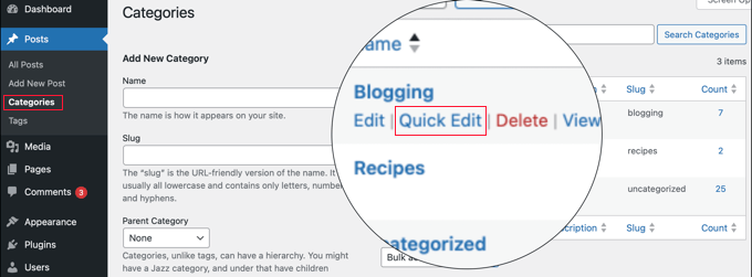 Editando detalhes de uma categoria no WordPress Editando detalhes de uma categoria no WordPress