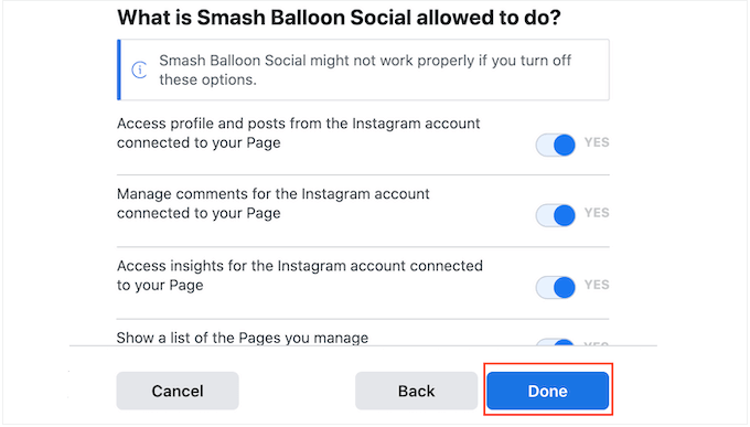 Giving Smash Balloon access to your Instagram account Giving Smash Balloon access to your Instagram account