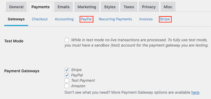 Easy Digital Downloads' default payment gateways Easy Digital Downloads' default payment gateways