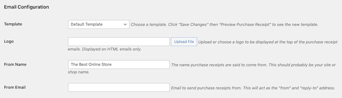 Configuring your digital download email Configuring your digital download email