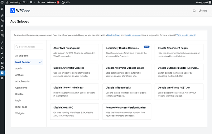 Libreria di snippet di codice per WordPress WPCode Libreria di snippet di codice per WordPress WPCode